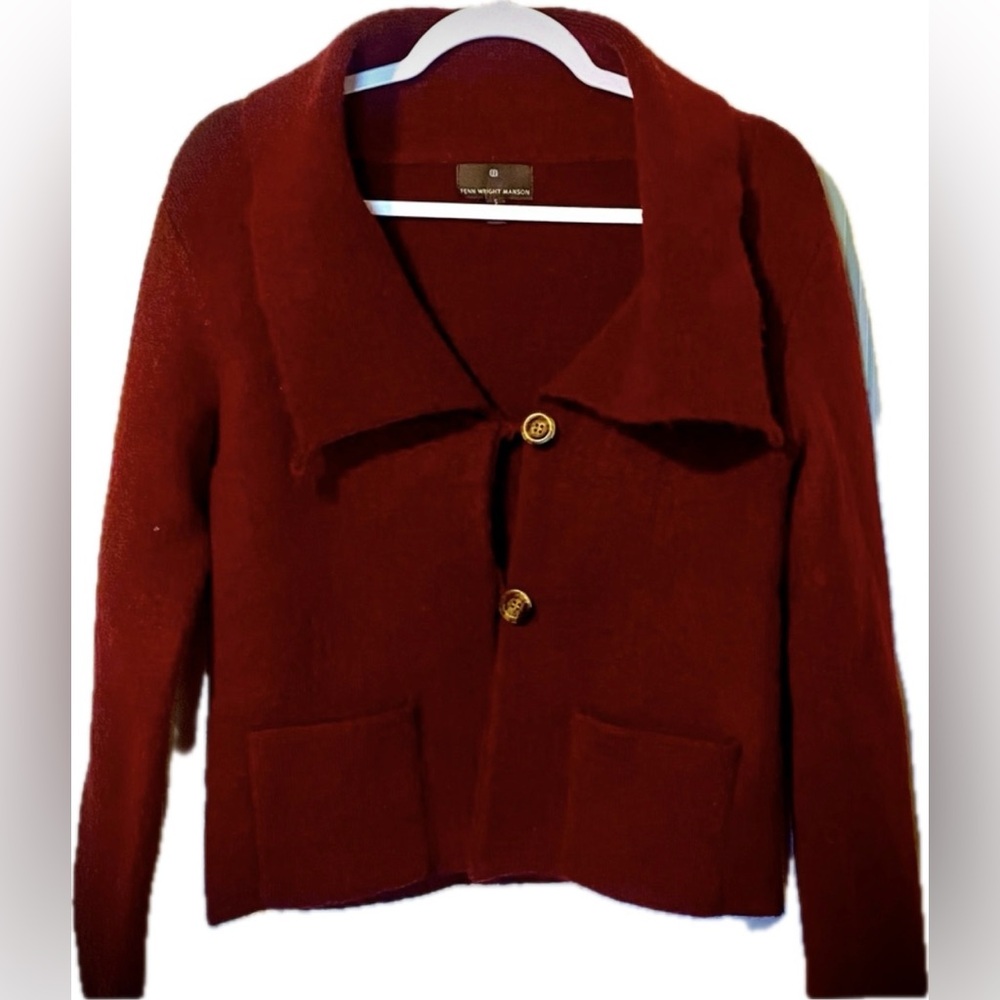 Fenn Wright Manson Maroon/Red Button-Down Blazer … - image 3